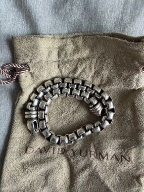 David Yurman Silver Box Link Bracelet 7mm